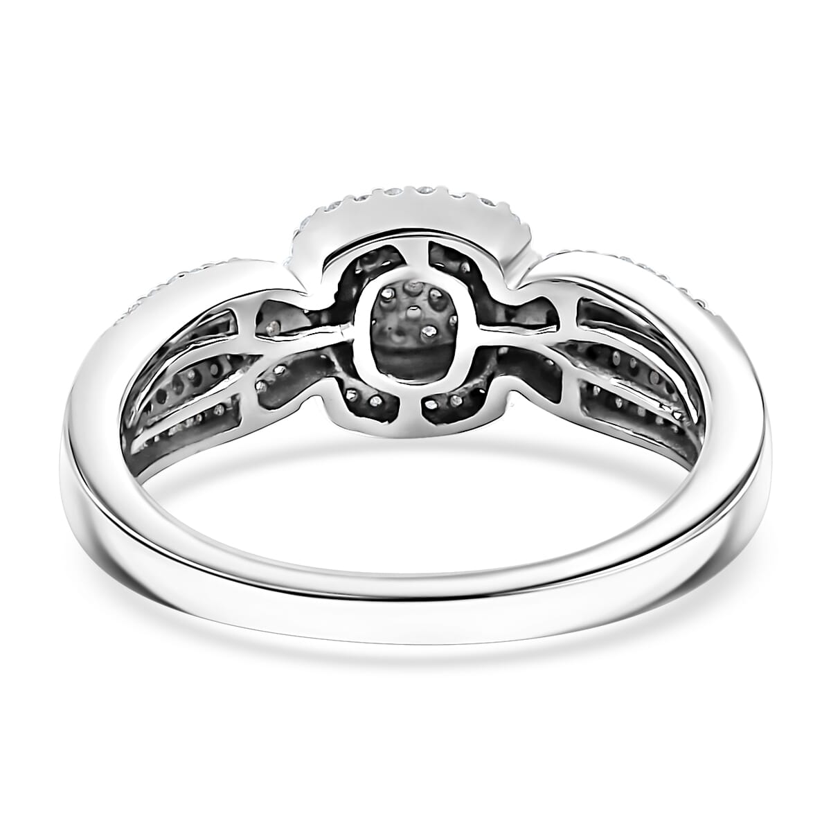 White Diamond 0.33 ctw Eternal Love Ring in Rhodium Over Sterling Silver (Size 9.0) image number 4