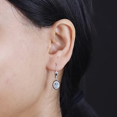 Santa Maria Aquamarine and Multi Gemstone 1.35 ctw Ocean Whisper Earrings in Rhodium Over Sterling Silver
