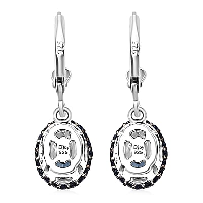 Santa Maria Aquamarine and Multi Gemstone 1.35 ctw Ocean Whisper Earrings in Rhodium Over Sterling Silver