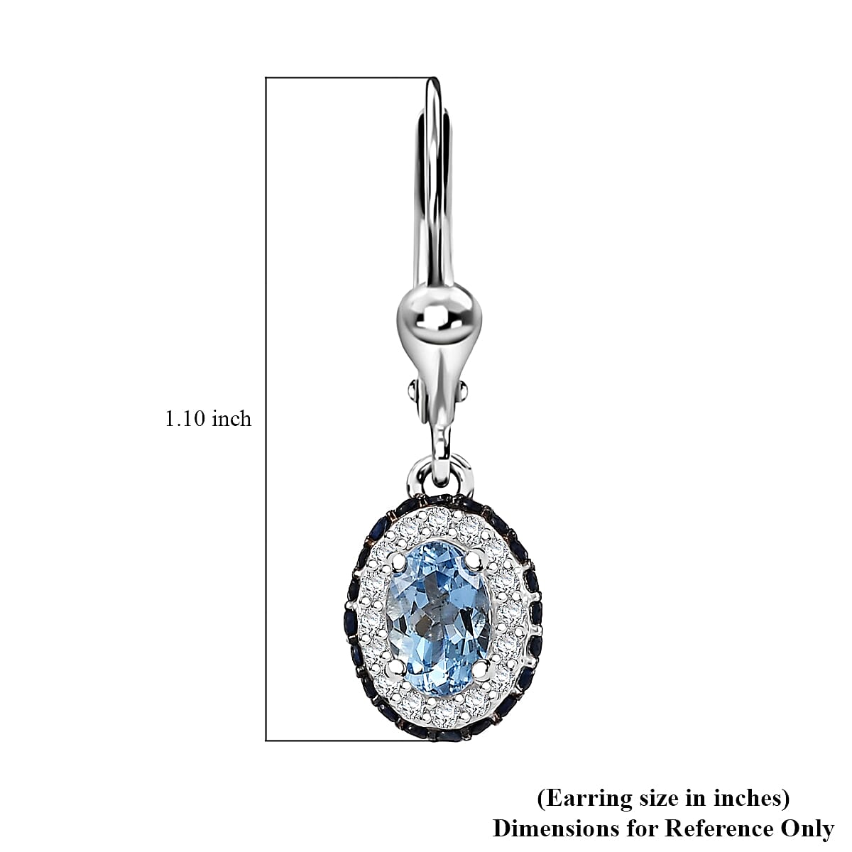 Santa Maria Aquamarine and Multi Gemstone 1.35 ctw Ocean Whisper Earrings in Rhodium Over Sterling Silver