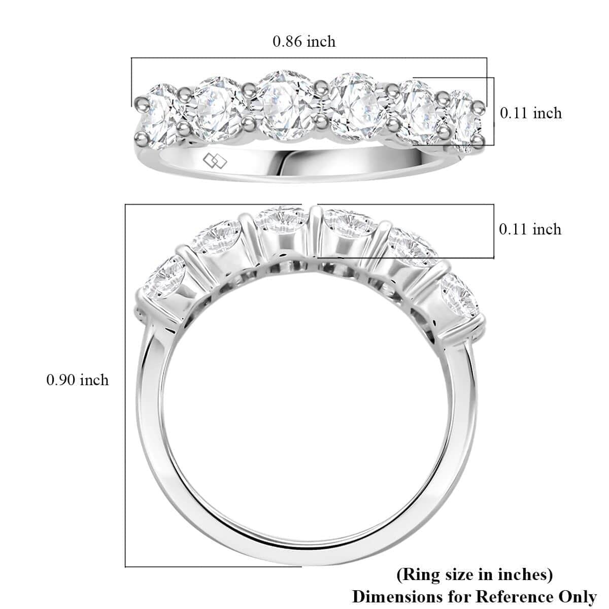 Luxuriant Lab Grown Diamond 1.65 ctw Ring in 14K White Gold (Size 6.5) image number 4