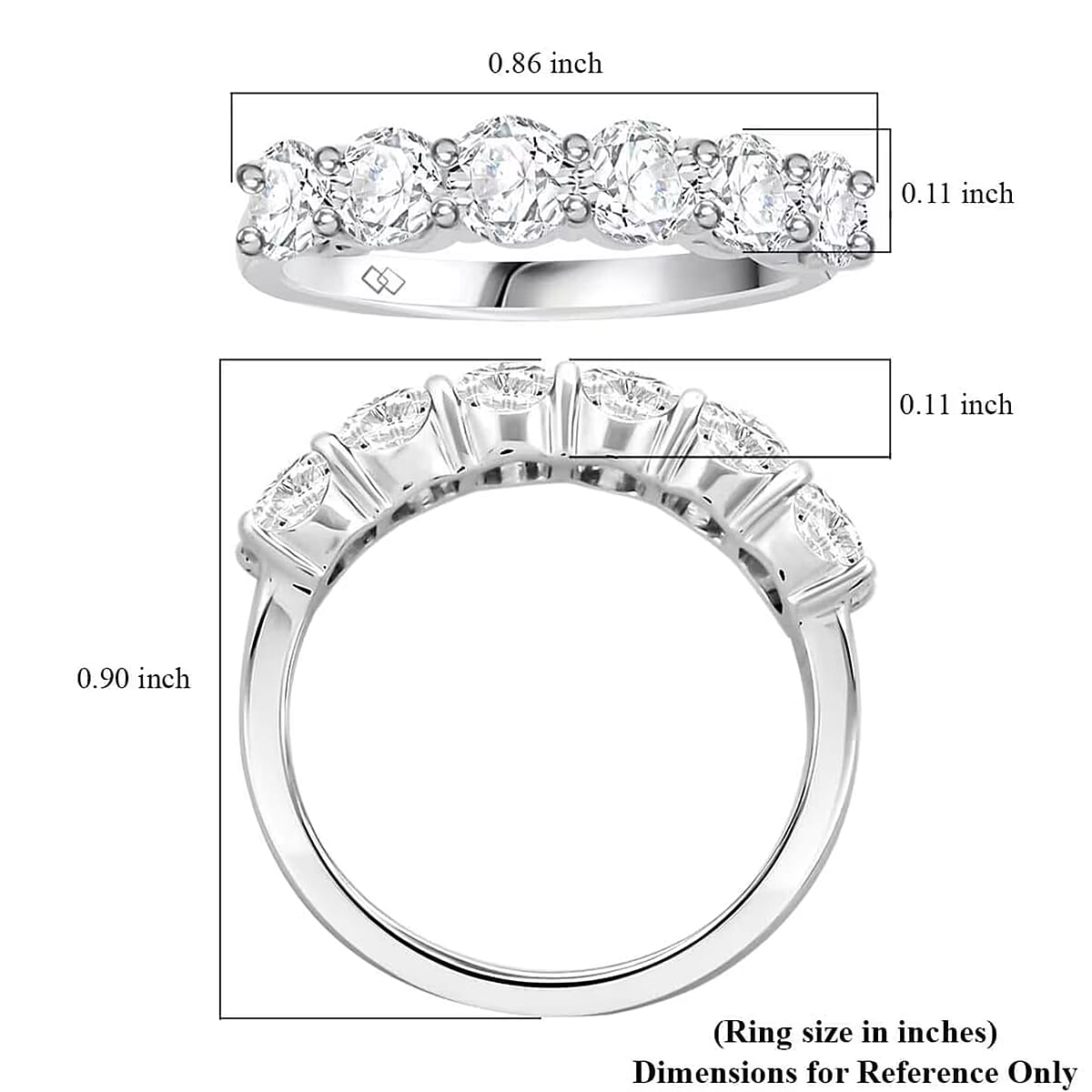 Luxuriant Lab Grown Diamond 1.65 ctw Ring in 14K White Gold (Size 8.0) image number 7