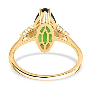 Certified & Appraised Luxoro AAA Chrome Diopside and G-H I1 Diamond 2.80 ctw Ring in 14K Yellow Gold (Size 6.5)
