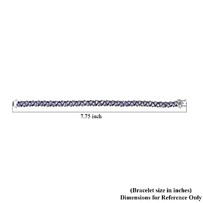 D'Joy Tanzanite and Anthill Garnet 10.90 ctw Natural Blooming Bracelet in Rhodium Over Sterling Silver (7.25 In)