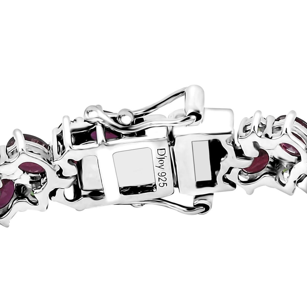 Anthill Garnet and Chrome Diopside 13.25 ctw Natural Blooming Bracelet in Rhodium Over Sterling Silver (7.25 In) image number 3