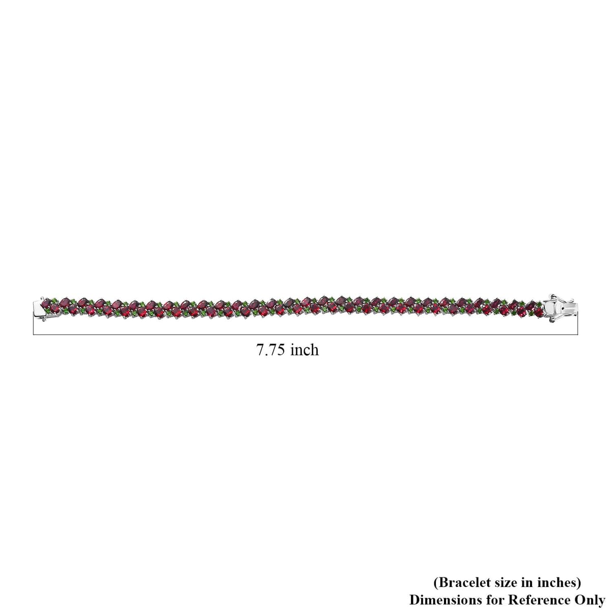 Anthill Garnet and Chrome Diopside 13.25 ctw Natural Blooming Bracelet in Rhodium Over Sterling Silver (7.25 In) image number 4