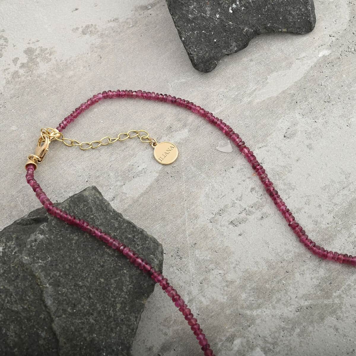 Certified & Appraised Iliana AAAA Ouro Fino Rubellite 53.00 ctw Beaded Graduation Necklace in 18K Yellow Gold 18-20 Inches image number 2