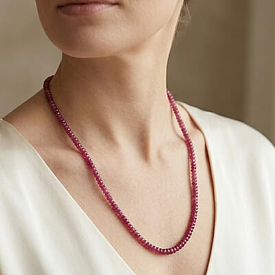 Certified & Appraised Iliana AAAA Ouro Fino Rubellite 53.00 ctw Beaded Graduated Necklace in 18K Yellow Gold 18-20 Inches