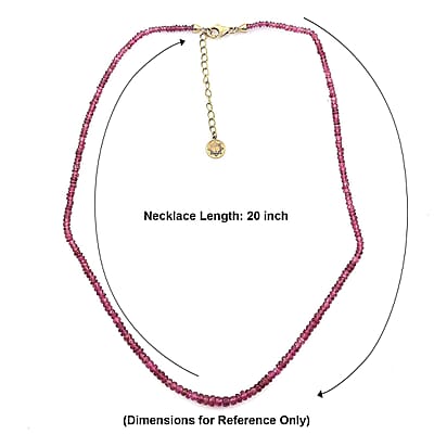 Certified & Appraised Iliana AAAA Ouro Fino Rubellite 53.00 ctw Beaded Graduated Necklace in 18K Yellow Gold 18-20 Inches