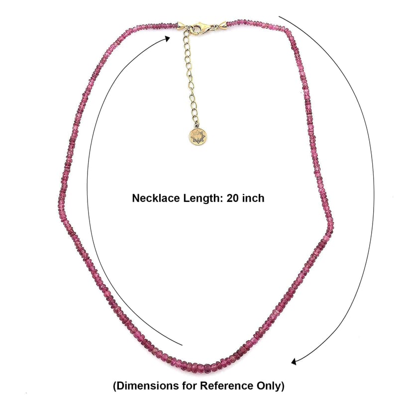 Certified & Appraised Iliana AAAA Ouro Fino Rubellite 53.00 ctw Beaded Graduated Necklace in 18K Yellow Gold 18-20 Inches