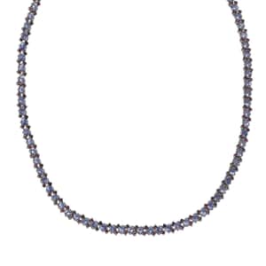 Doorbuster Tanzanite and Anthill Garnet 18.80 ctw Natural Blooming Necklace in Rhodium Over Sterling Silver 18 Inches