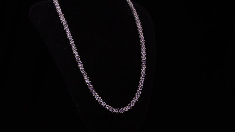 Doorbuster Tanzanite and Anthill Garnet 18.80 ctw Natural Blooming Necklace in Rhodium Over Sterling Silver 18 Inches