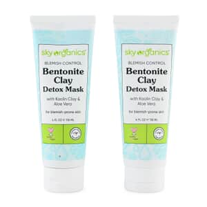 Closeout Sky Organics Bentonite Clay Detox Mask with Kaolin Clay & Aloe Vera BOGO (2x4oz)