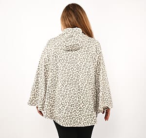Closeout ShedRain GOGO Women's Raincoat Poncho - Gray Leopard Size L/XL