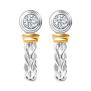 Swarovski Zirconia Half Hoop 0.90 ctw Earrings in Vermeil YG Over Sterling Silver