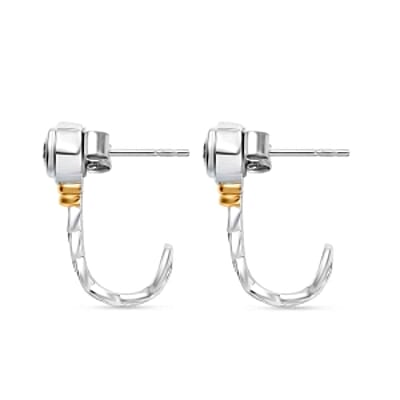 Swarovski Zirconia Half Hoop 0.90 ctw Earrings in Vermeil YG Over Sterling Silver