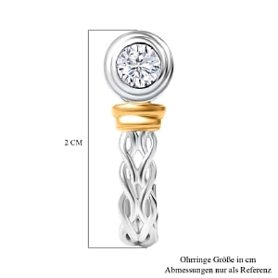 Swarovski Zirconia Half Hoop 0.90 ctw Earrings in Vermeil YG Over Sterling Silver