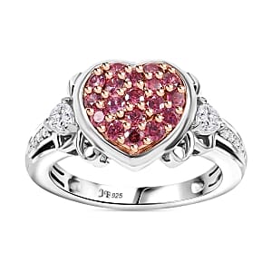 Swarovski Zirconia 1.23 ctw Cluster Ring in Vermeil RG Over Sterling Silver (Size 10)