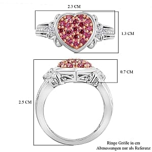 Swarovski Zirconia 1.23 ctw Cluster Ring in Vermeil RG Over Sterling Silver (Size 10)