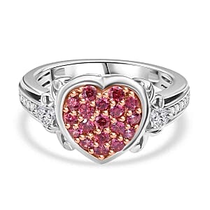 Swarovski Zirconia 1.23 ctw Cluster Ring in Vermeil RG Over Sterling Silver (Size 11.5)