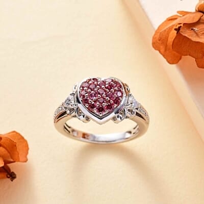 Swarovski Zirconia 1.23 ctw Cluster Ring in Vermeil RG Over Sterling Silver (Size 11.5)