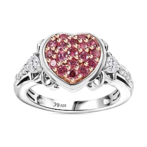Swarovski Zirconia 1.23 ctw Cluster Ring in Vermeil RG Over Sterling Silver (Size 11.5)