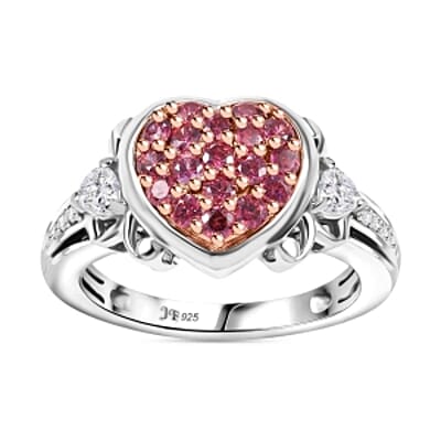Swarovski Zirconia 1.23 ctw Cluster Ring in Vermeil RG Over Sterling Silver (Size 11.5)