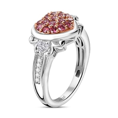 Swarovski Zirconia 1.23 ctw Cluster Ring in Vermeil RG Over Sterling Silver (Size 11.5)