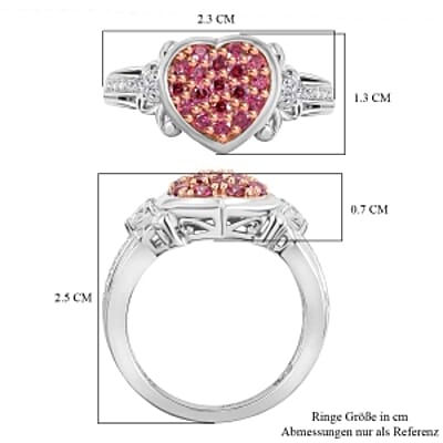 Swarovski Zirconia 1.23 ctw Cluster Ring in Vermeil RG Over Sterling Silver (Size 11.5)