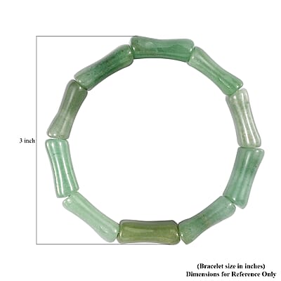 Green Aventurine 300.50 ctw Block Stretch Bracelet