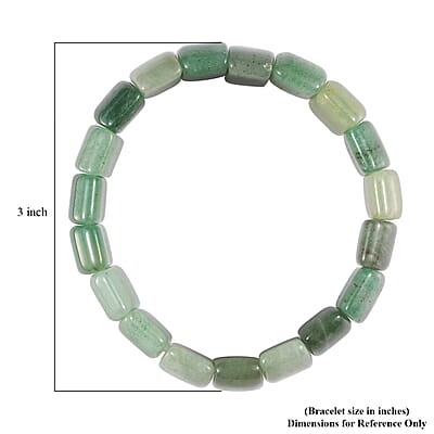 Green Aventurine 355.00 ctw Block Stretch Bracelet