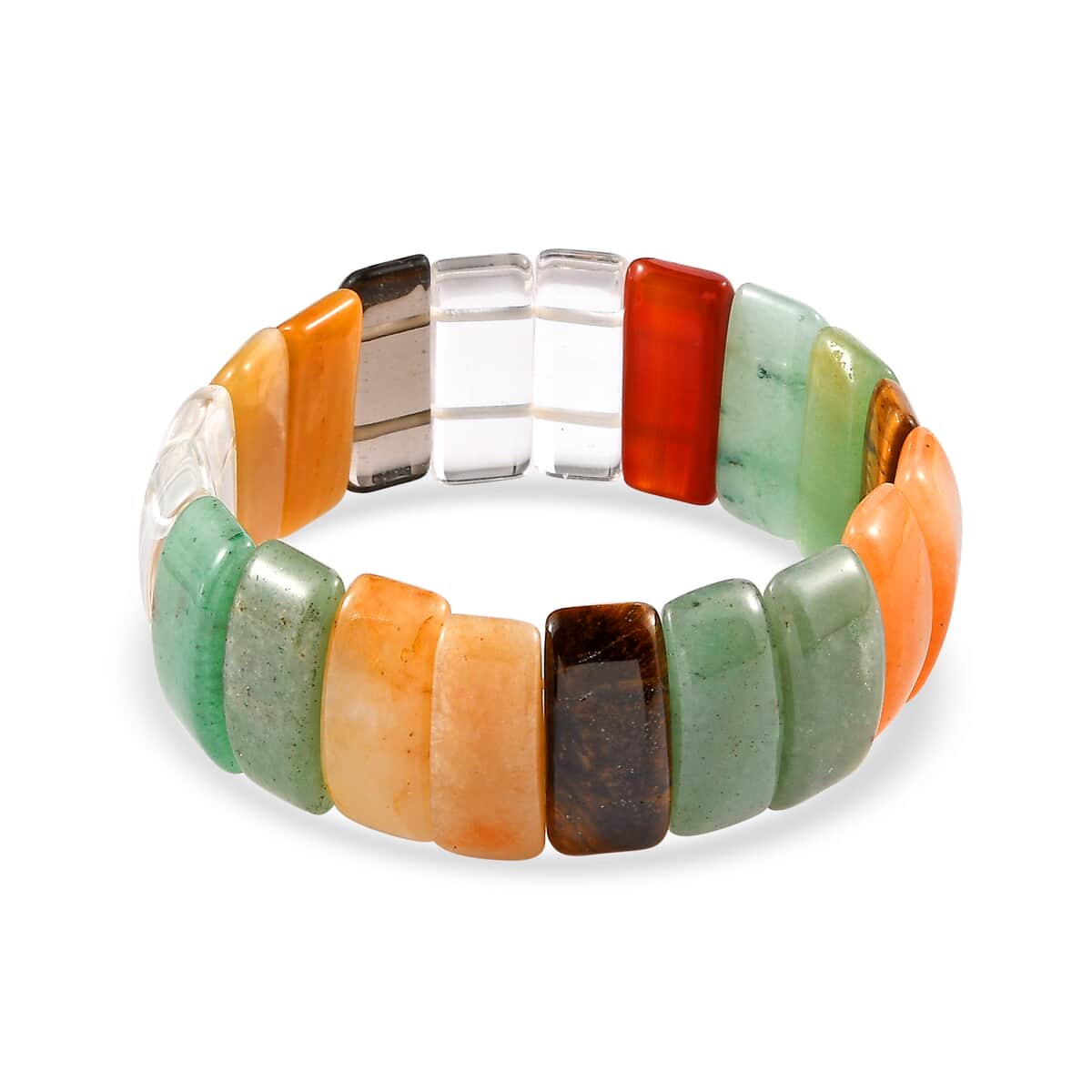 Multi Gemstone 352.30 ctw Block Stretch Bracelet image number 0