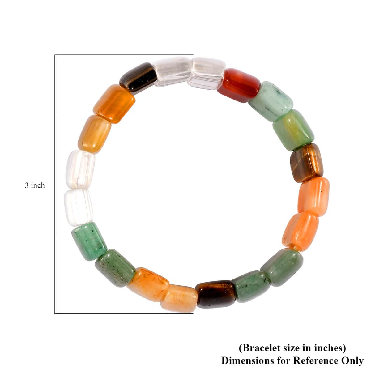 Multi Gemstone 352.30 ctw Block Stretch Bracelet image number 1