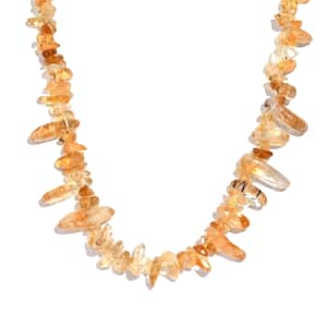 Citrine 250.00 ctw Chips Necklace in Platinum Bond 20 Inches