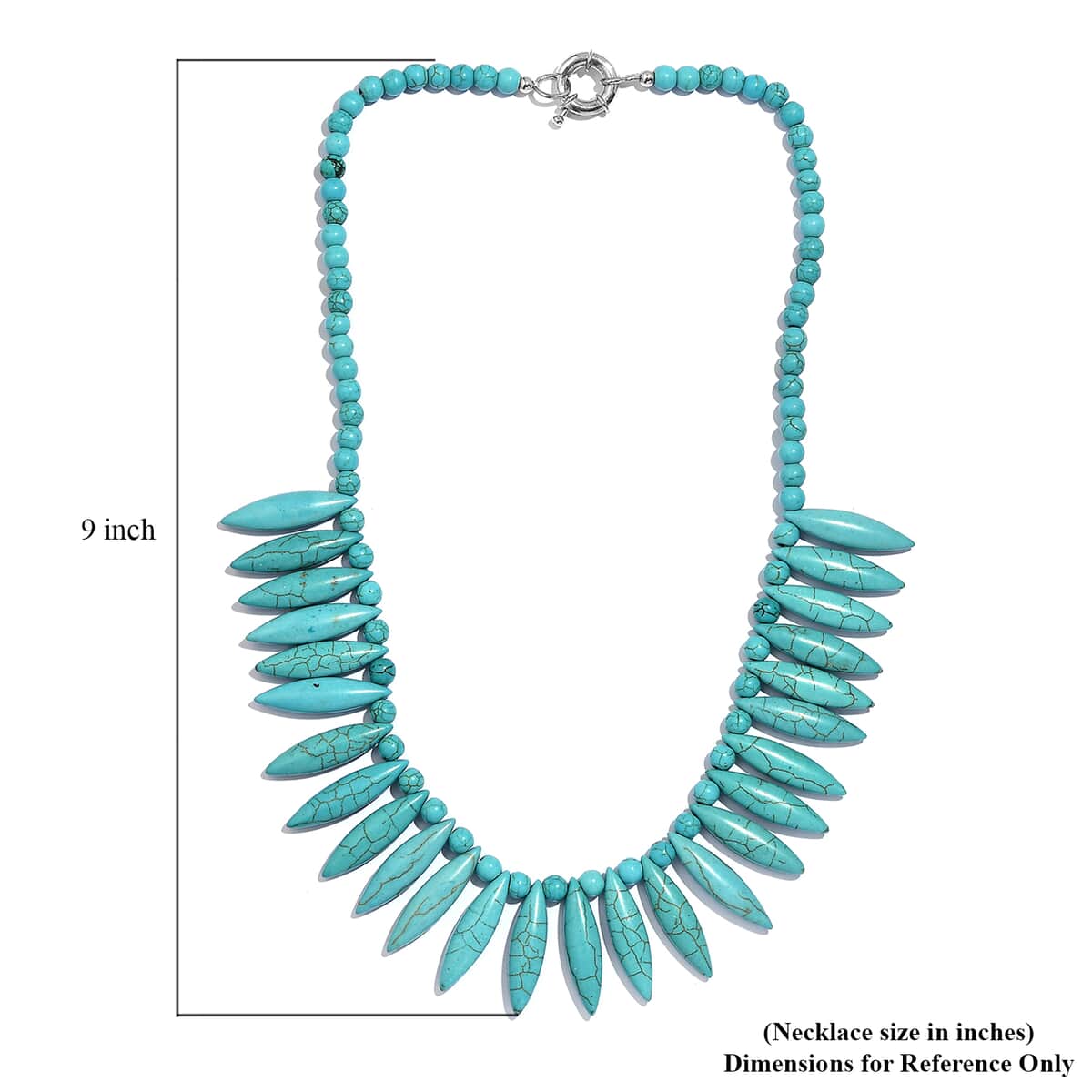 Blue Howlite 332.00 ctw Chips Necklace in Platinum Bond 20 Inches image number 5