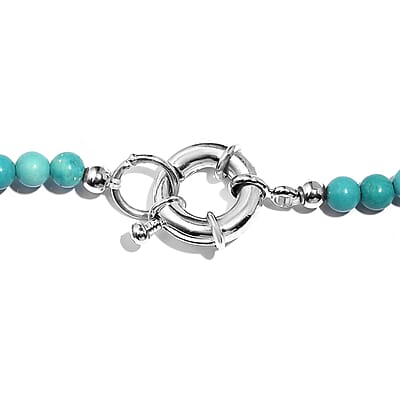 Multi Color Howlite 295.00 ctw Chips Necklace in Platinum Bond 20 Inches