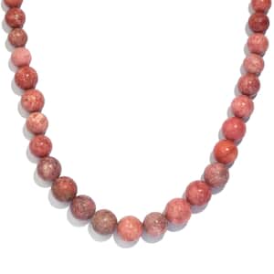 Norwegian Thulite 222.00 ctw Chips Necklace in Platinum Bond 20 Inches