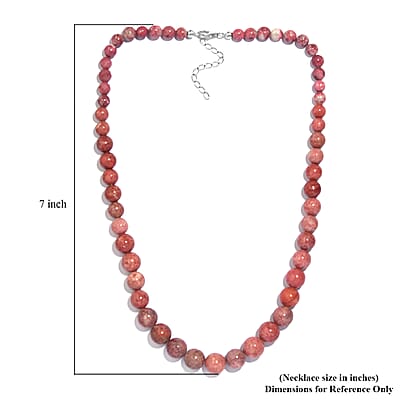 Norwegian Thulite 222.00 ctw Chips Necklace in Platinum Bond 20 Inches