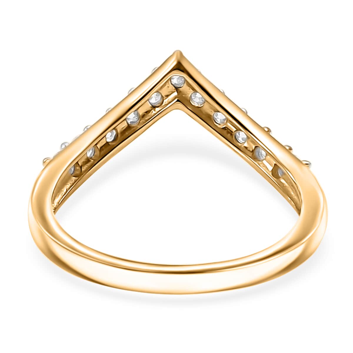 Moissanite 0.35 ctw Wishbone Ring in 18K Vermeil Yellow Gold Over Sterling Silver (Size 10.0) image number 4