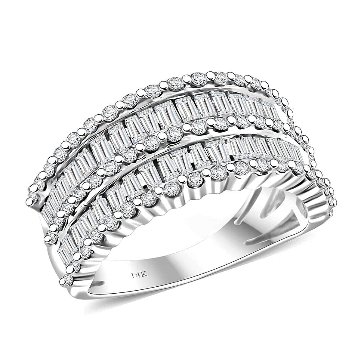 White Diamond 1.65 ctw Ring in 14K White Gold 5.95 Grams