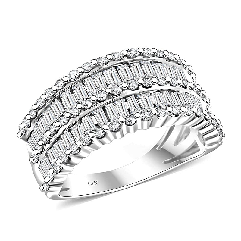 White Diamond 1.65 ctw Ring in 14K White Gold 5.95 Grams