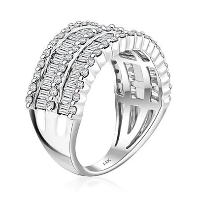 White Diamond 1.65 ctw Ring in 14K White Gold 5.95 Grams
