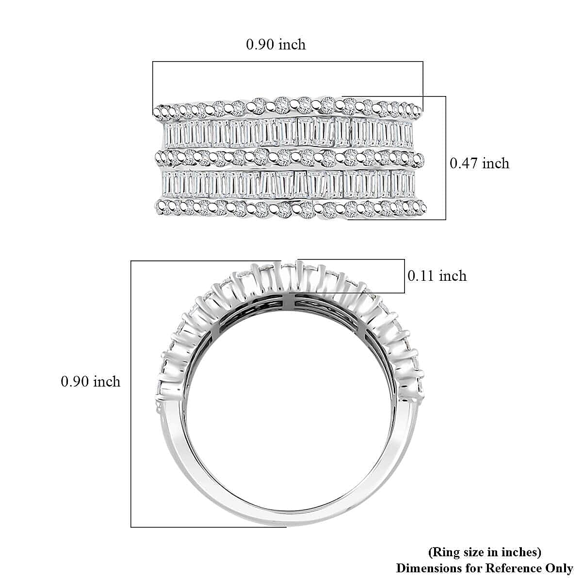 White Diamond 1.65 ctw Ring in 14K White Gold 5.95 Grams