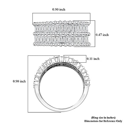 White Diamond 1.65 ctw Ring in 14K White Gold 5.95 Grams
