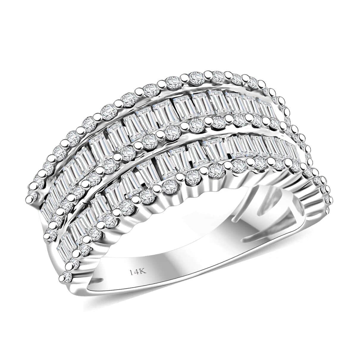 White Diamond 1.65 ctw Ring in 14K White Gold 5.95 Grams image number 0