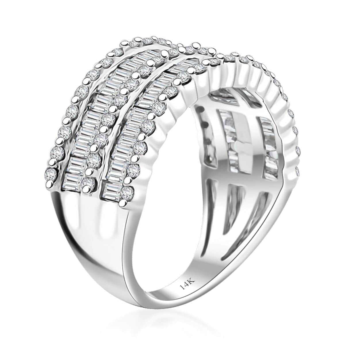 White Diamond 1.65 ctw Ring in 14K White Gold 5.95 Grams image number 3