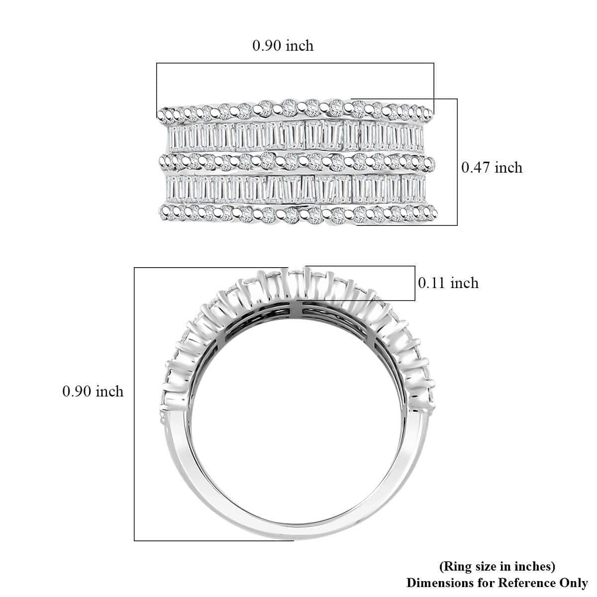 White Diamond 1.65 ctw Ring in 14K White Gold 5.95 Grams image number 4