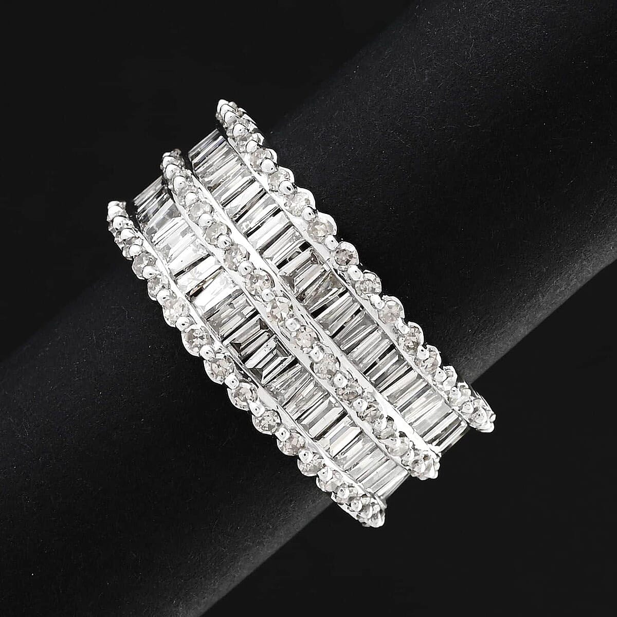 14K White Gold White Diamond Ring (Size 7.5) (5.95 g) 1.65 ctw image number 1