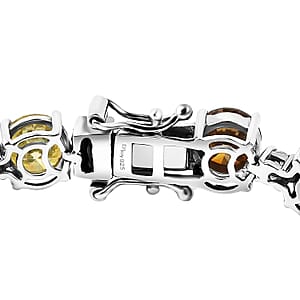 Colors of Moissanite 21.00 ctw Rainbow Radiance Bracelet in Rhodium Over Sterling Silver (8.00 In)