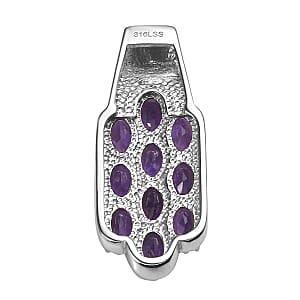 African Amethyst 4.20 ctw Pendant without Chain in Stainless Steel